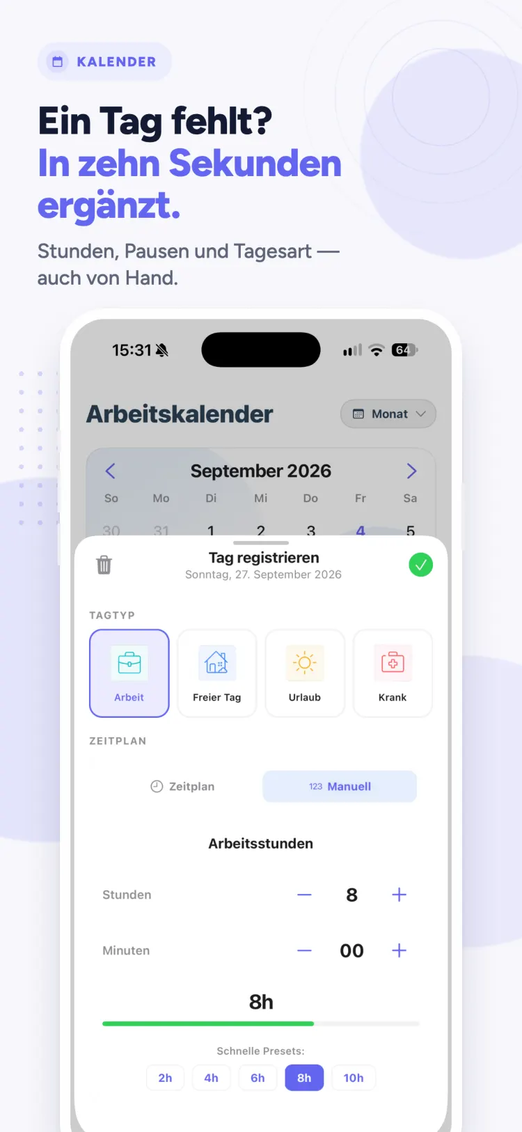Work Time – Arbeitskalender